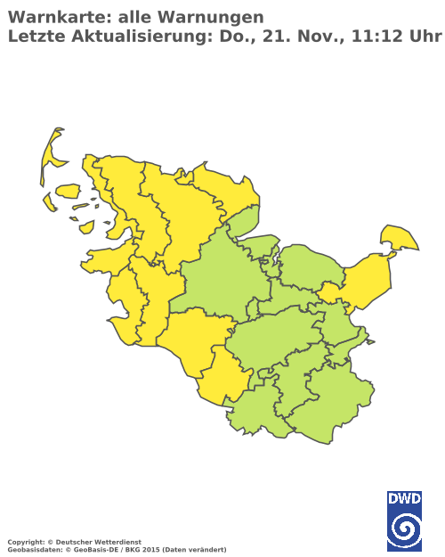 Aktuelle Wetterwarnungen für  Hamburg